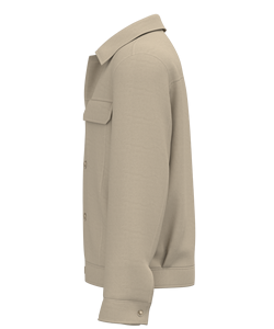 <span class=keywords><strong>Giacca</strong></span> <span class=keywords><strong>Camicia</strong></span> da Uomo in Misto Cotone Primavera-Estate, Cappotto Casual <span class=keywords><strong>Beige</strong></span> con Colletto e Bottoni - Product Image 2