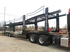 Diseño europeo 17 metros 2 ejes Tractor de dos pisos Semi-remolque de 8 coches Ejes de acero de calidad Aviones Tarmac Precio de fábrica Venta - Product Image 3