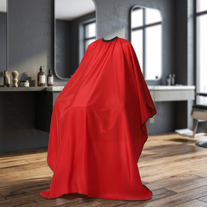Cape de Barbier Unisexe Imprimée par Sublimation Rouge Étanche avec Détection d'Aiguille - Product Image 2