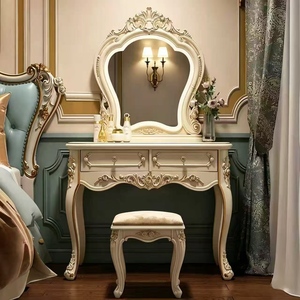 Multifunctional European Princess <b>Dressing</b> <b>Table</b>, Integrated <b>Storage</b> Cabinet Makeup Desk, Ideal <b>for</b> Small Apartment & Bedroom - Product Image 1
