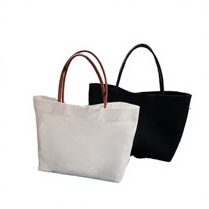 Custom <b>Large</b> Capacity Student <b>Canvas</b> Tote <b>Bag</b> Polyester Zipper Korean Style Fashionable Portable Shoulder Shopping <b>Bag</b> - Product Image 2