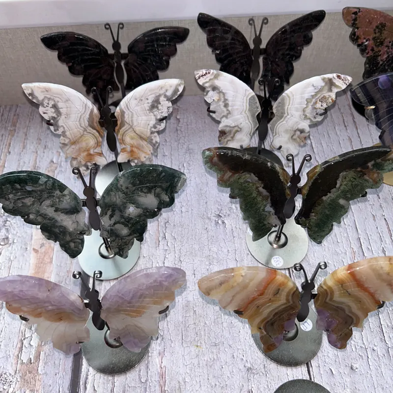 Kindfull Butterfly Wings Hot Selling Healing Fengshui Quartz Crystal Wings for Decoration