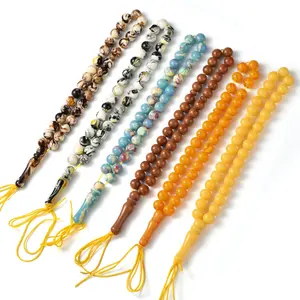 YS379 Resin Tasbih Tasbeeh Resin Rosary Bakelite Prayer Beads Plastic Amber Rosary China Bakelite Rosary Plastic Prayer Beads