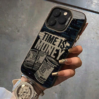 Nouvelle coque de téléphone portable antichoc en TPU avec motif de dessin animé argenté et billets de banque 2025, avec support pour iPhone 16/15 Pro