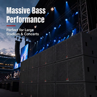 Subwoofer professionnel double de 18 pouces, 1200W, haute puissance audio pour stade et scène