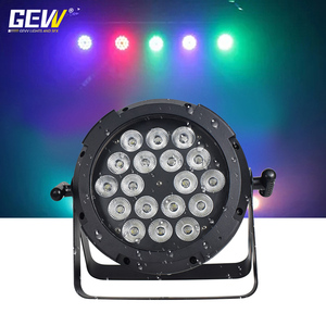 Gevv không thấm nước <span class=keywords><strong>DMX</strong></span> 18x10W 4in1 <span class=keywords><strong>RGBW</strong></span> <span class=keywords><strong>Led</strong></span> ngoài trời không dây phẳng mệnh ánh sáng cho sân khấu đám cưới lightingrgb pin ánh sáng mệnh - Product Image 1
