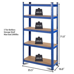 Étagères métalliques robustes réglables Muscle Iron à <span class=keywords><strong>5</strong></span> <span class=keywords><strong>niveaux</strong></span>, multi-usages - Product Image 1