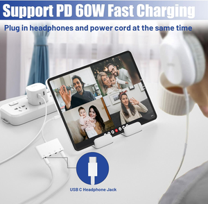ตัวแยกหูฟังสำหรับ iPad, ตัวแยกหูฟังสำหรับ iPad พร้อมระบบชาร์จเร็ว 60w, ตัวแยกหูฟังสำหรับ iPad Pro, Samsung Galaxy - Product Image 6