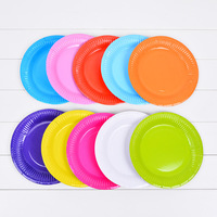 Assiette à gâteau décoration bon marché plateau à dessin pour enfant couleur unie pure personnalisé 7 pouces fête vaisselle jetable assiette en papier