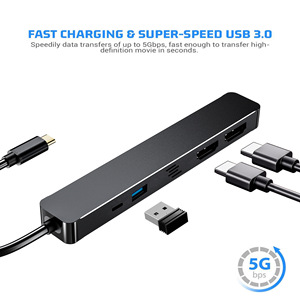 Type-C拡張ドック 5ポート多機能モバイルフォン/ラップトップドッキングステーション デュアルHDTV 4K VGA USB3.0 PD100W ディスプレイ 在庫あり - Product Image 2