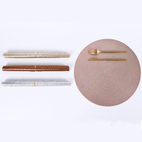 Grand napperon rond creux tissé en pvc doré luxueux, napperon d'activité de mariage antidérapant, thermo-isolant, napperon de table