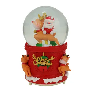 منحوتات سانتا كلوز الكرسيلية المخصصة كرة الثلج المخصصة من الراتنج كرة المياه المخصصة لعيد الميلاد ديكور المنزل هدية عيد الميلاد المخصصة