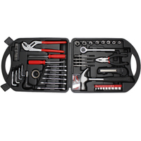 Kit d'outils à main pour la maison et la réparation automobile, 142 pièces, comprenant clé à molette réglable, tournevis et clés hexagonales, personnalisable