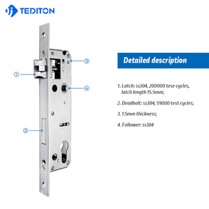 Teditonセキュリティドアボルトスマートドアロック用Smartsteel磁気シリンダードアほぞ穴ロックボディ - Product Image 3