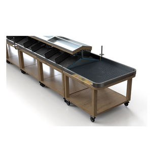 Exhibidor de Verduras de Doble Cara de Acero Inoxidable de Alta Capacidad con Autobalanceo y Tamaño Personalizado - Product Image 6