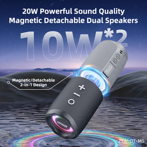 ZEALOT M5 20W TWS Altoparlante Portatile Magnetico <span class=keywords><strong>2</strong></span> in 1, Si Divisa in Due Altoparlanti Separati o Si Combina in Uno Singolo per Uso Individuale o Condiviso - Product Image 2