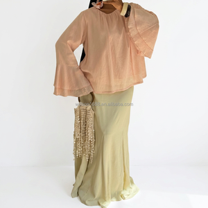 Blusa Willson Modest con Mangas con Volantes en Capas para Mujeres Musulmanas, Blusa de Chifón de Corte Holgado, Camisa Elegante Informal para Uso Diario - Product Image 1