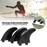 Lot de 3 ailerons de queue de planche de surf FCS (gauche, milieu, droite) – Accessoires de surf en nylon, plastique et fibre de verre