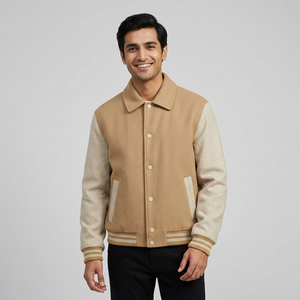 OEM personalizado LOGO manga bordado Streetwear béisbol Vintage Letterman College Varsity chaquetas CollegeBaseballjacket para hombres - Product Image 1