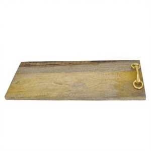 Tabla de Cortar Rectangular de Madera con Diseño de Brida de Caballo Dorada, Tabla de Cortar para Cocina, Tabla de Cortar Rectangular de Gran Tamaño - Product Image 1