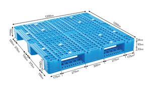 Palette en plastique robuste et durable 1212-B <span class=keywords><strong>FAP</strong></span> 3 Runner, simple face, entrée 4 voies, grande taille, <span class=keywords><strong>prix</strong></span> usine Chine - Product Image 2
