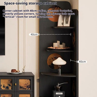 Meuble d'angle modulaire en bois massif de style moderne du milieu du siècle, éco-responsable / Étagère d'angle triangulaire moderne à 4 niveaux pour salon et chambre