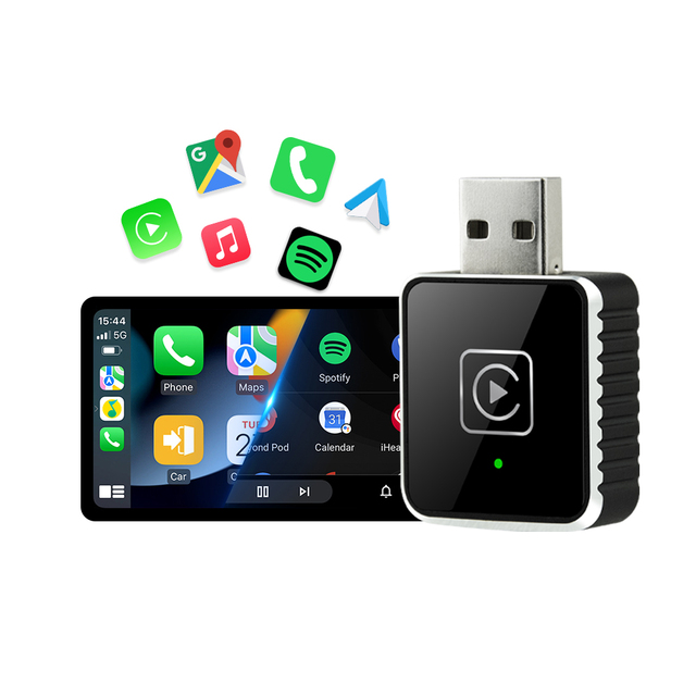 New Automotive Electronic Wireless CarPlay Dongler 5Ghz WiFi USB Plug and Play Convert OEM Wired to Wireless CarPlay Adapter