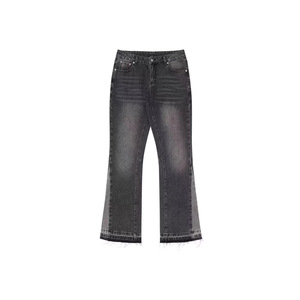 <span class=keywords><strong>Vaqueros</strong></span> de mezclilla vintage desgastados con borlas, corte 507, tiro medio, acampanados ligeramente para <span class=keywords><strong>hombre</strong></span> - Product Image 2