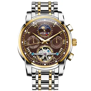 Горячая Распродажа, высококачественные Роскошные мужские часы Atieno с сапфировым стеклом Tourbillion