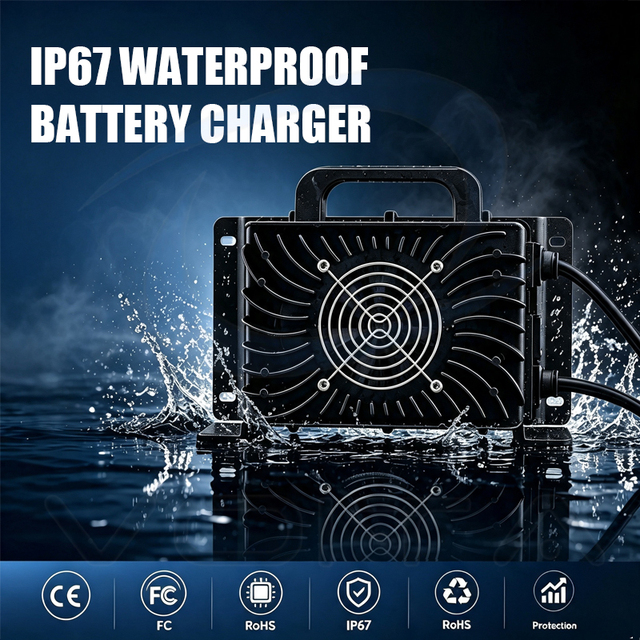 1200W Portable Onboard OBC Charger IP67 Waterproof Aluminum Alloy CE/FCC Certified Lithium Battery 36V 48V 72V for Golf Cart