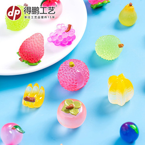 ดีพี คราฟท์เรซิ่นเครื่องประดับผลไม้ ของตกแต่งบ้านขนาดเล็กเหมือนจริง รูปทรงกลม วัสดุพลาสติกและเรซิ่น - Product Image 1