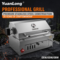 Grille de barbecue moderne en acier inoxydable 304 intégrée pour cuisine extérieure et îlot barbecue