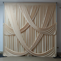 Rideau en Soie de Lait Double Couche sur Mesure Blanc Drapé pour Scènes de Mariage et d'Événements