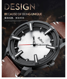 BIDEN 0186 Orologio da Polso Cronografo Business Casual Regalo Orologio <span class=keywords><strong>di</strong></span> Lusso da <span class=keywords><strong>Uomo</strong></span> Moda Top Brand Impermeabile 3ATM Classico in Pelle per <span class=keywords><strong>Uomo</strong></span> - Product Image 3