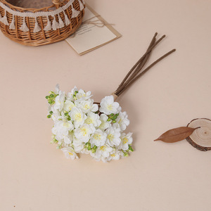 Bouquet de fleurs artificielles en soie de jasmin pour la décoration de la maison, du salon, de la table à manger, accessoires de mariage, fleurs - Product Image 6