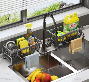 Organisateur d'évier multifonctionnel, support à éponge, support à éponge pour évier antirouille, organisateur d'évier <span class=keywords><strong>de</strong></span> cuisine multifonctionnel - Product Image 4