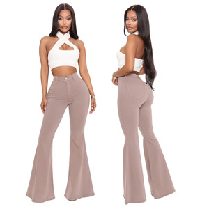 Wholesale <strong>Plus</strong> <strong>Size</strong> Jeans Autumn New Style Fashion <strong>Plus</strong> <strong>Size</strong> Pants High Waist Jeans All Match Slim Stretch <strong>Denim</strong> Flared Trouser - Product Image 3