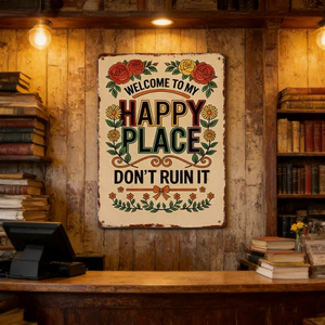 Bienvenue dans <span class=keywords><strong>mon</strong></span> joyeux coin : Décoration murale florale rustique en fer pour <span class=keywords><strong>cuisine</strong></span>, maison, café, mariage et anniversaire - Product Image 3