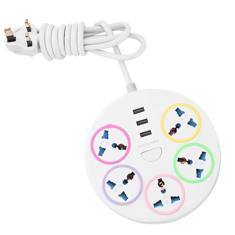 Inggris Bulat Desktop Soket Rumah Kreatif USB Plug Papan Berpori Plug Converter Papan Strip Daya