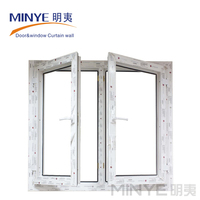 Ventana Abatible de PVC de Ahorro Energético con Doble Acristalamiento para Villa/Dormitorio, Insonorizada y Resistente a la Intemperie