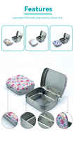 Boîte à couvercle à charnière Style campagnard petite boîte en étain florale emballage de bijoux portable et boîte-cadeau, idéal pour cadeau