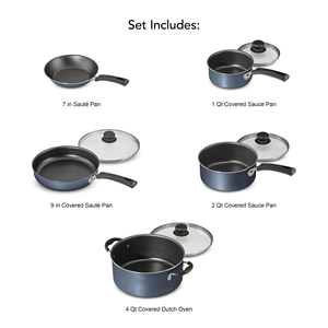 11 Pcs Kitchen <b>Induction</b> NonStick Cooking Pots and Pans Wok <b>Set</b> Tri Ply 304/316 Stainless Steel Honeycomb <b>Cookware</b> <b>Set</b> with Lid - Product Image 2