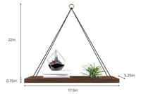 Rak Dinding Kayu Rustic Industrial - Tempat Pot Bunga Bentuk Segitiga untuk Ruang Tamu