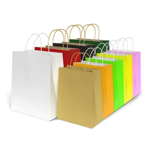 फैक्टरी निर्माता उच्च गुणवत्ता भूरे रंग के क्राफ्ट फूड पैकेजिंग पेपर बैग लक्जरी खरीदारी उपहार बैग