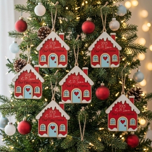 Ornement de Noël en bois personnalisable avec adresse, artisanat décoratif fait main pour cadeau de nouveau propriétaire et décoration d'arbre - Product Image 5