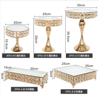 Mewah High-End Kristal Combo Kue Berdiri Set untuk Meja Makanan Penutup Pesta Pernikahan Babyshower Dekorasi Electroplating Cupcake Server