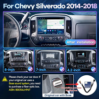 Estéreo para Coche Android de 13.1 Pulgadas con Navegación GPS y Reproductor Multimedia, CarPlay 4+64 GB para Chevrolet Silverado GMC Sierra 2014-2018