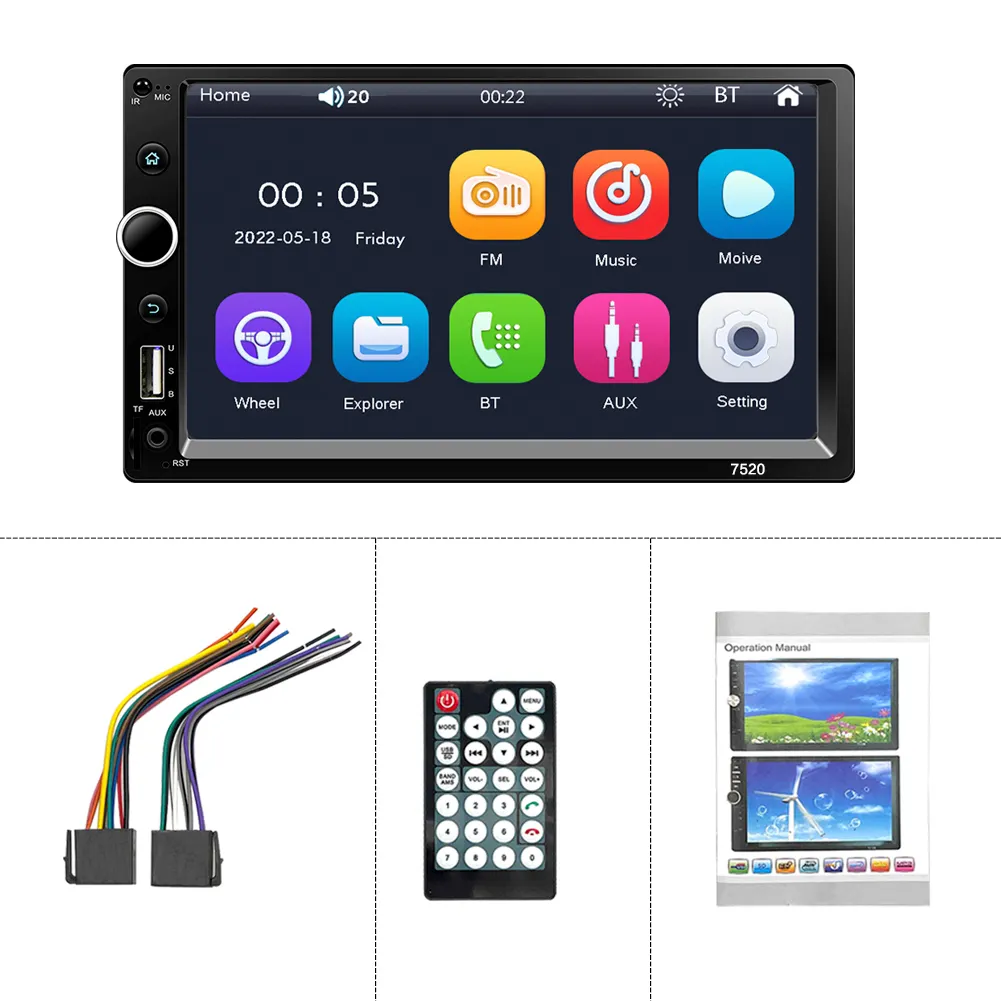 7520 car dvd player radio MP5 7 inch universal touch screen with gps stereo MP4 card inserting machine Bluetooth