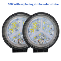 Accessoires de voiture 4 pouces 36W Large View Round Dual Color Flashing LED Work Light 12V pour Offroad Luz De Trabajo Led 4 pouces 36w