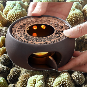 Calentador de Té de Cerámica Hecho a Mano Estilo Americano, Ecológico, Retro, con Soporte para Velas, para Té Kung <span class=keywords><strong>Fu</strong></span> y Café - Product Image 2